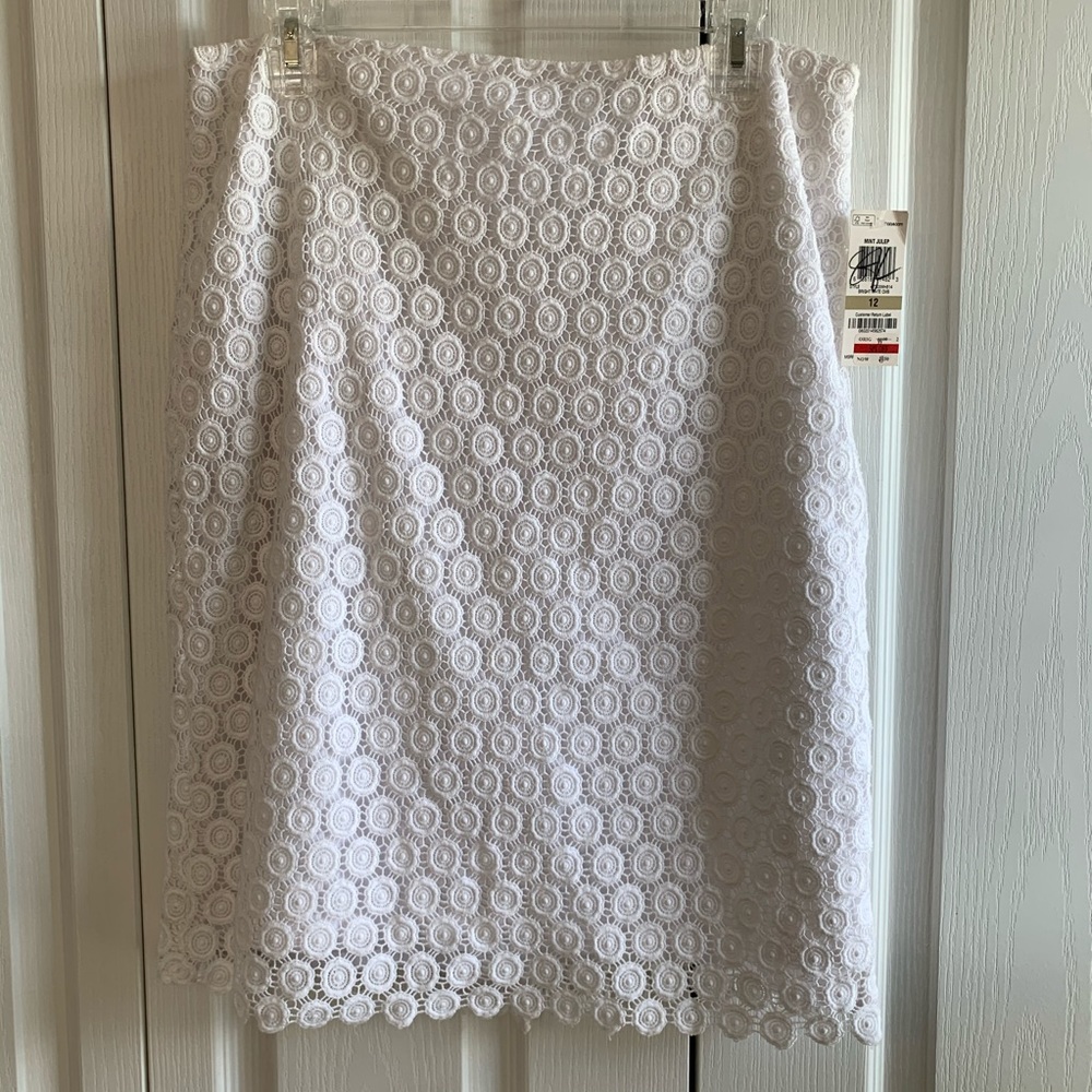 Charter Club Bright White Crochet Skirt